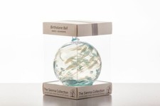 March Birthstone Aquamarine Sienna Glass Hand Crafted Glass Ball Ornament Gift
