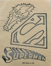 Original Vintage 1976 Superman Superhero Medley DC Comics Iron On Transfer