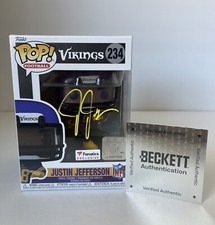 Justin Jefferson Signed Minnesota Vikings Fanatics Funko Pop NFL BECKETT QR COA2