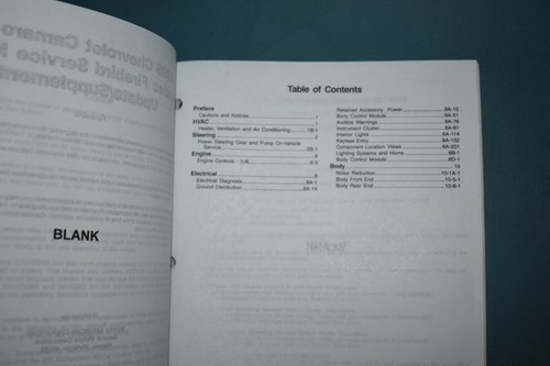 1998 Chevrolet Camaro Pontiac Firebird Service Shop Repair Maintenance Manual - Picture 5 of 12