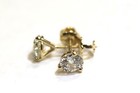 New GIA 14k yellow gold 1.13ct VS2 J K round diamond Martini stud earrings — photo 6