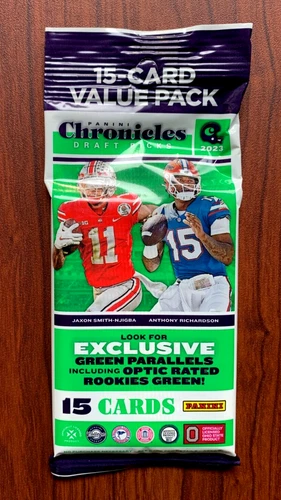 2023 Panini Chronicles Football Draft Picks Fat Cello Value Pack 15 Cards SEALED