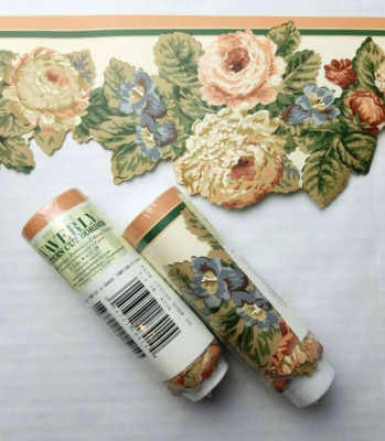 2 Waverly Cottage Rose Floral Die Cut Wallpaper Border Rolls Floral Garden Room
