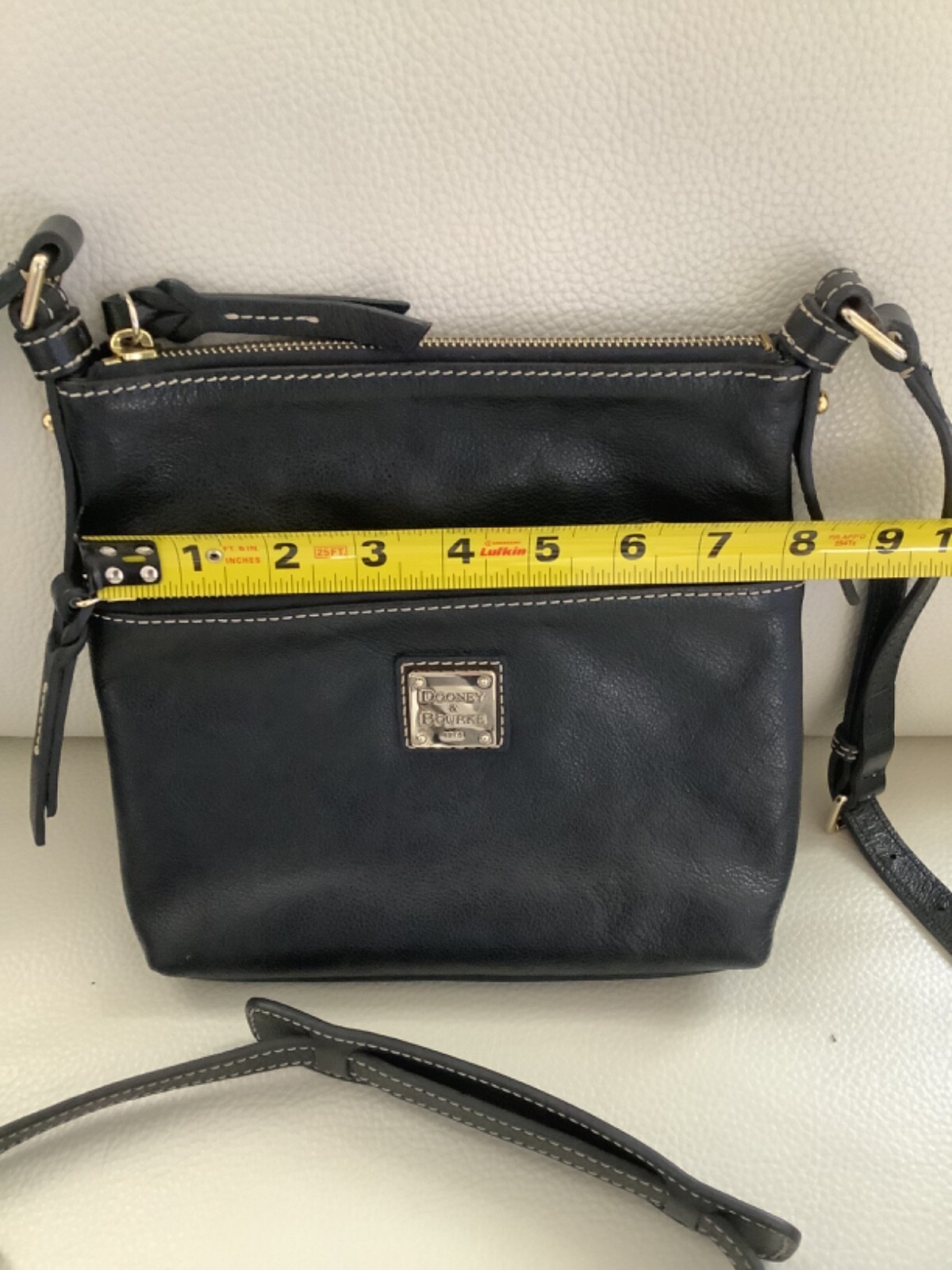 Dooney & Bourke Solid Black Pebbled Leather Cross… - image 17