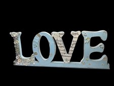 Rustic Wooden Sign Farmhouse Decorative LOVE Mixed Media Medium