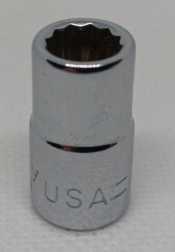 Husky 1/4" Drive 12 puntos SAE enchufe poco profundo hecho en EE. UU. Elige tu talla - Imagen 5 de 23