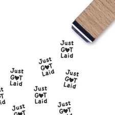 Just Got Laid Chicken Egg Rubber Stamp, 3/5 Inch Small Mini Farm Stamp