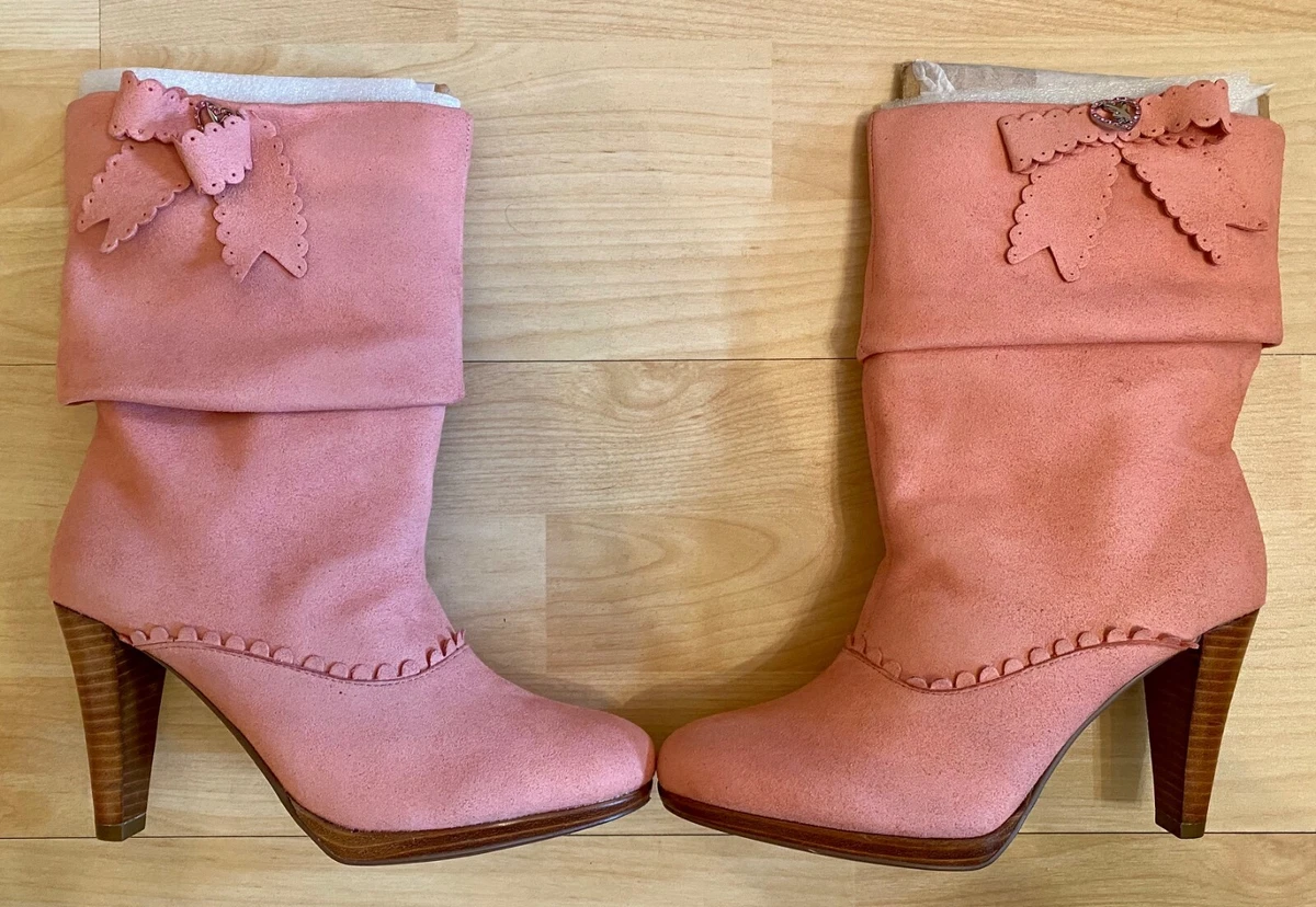 BRAND NEW PLAYBOY WINNIE SUEDE BOOTS PINK RRP 150 SIZE 8 EURO 41 NEW IN