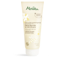Gel douche gommant MELVITA 200ml sans sulfate poudre de noisette BIO