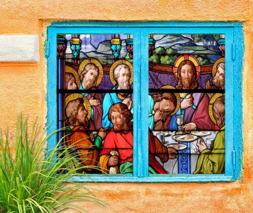 3D Last Supper 897NAN Window Film Print Sticker Cling Stained Glass UV Block Fay - Picture 1 of 11