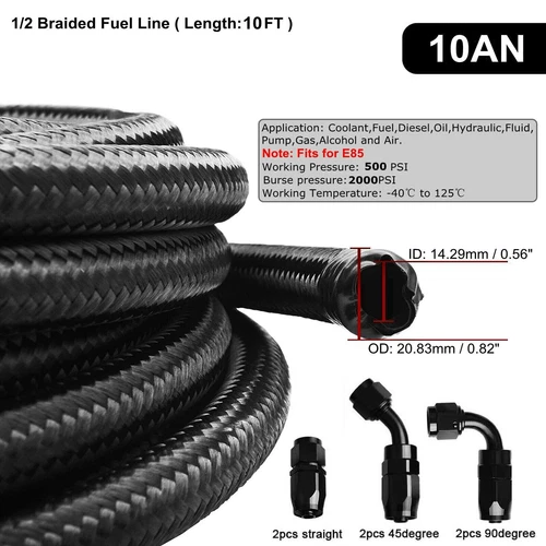 10AN Oil Catch Can Reservoir Tank 2 Port Dual Breather Filter Baffled+ 10FT Hose - Bild 4 von 20