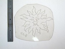 vtg 1960s 70s Tattoo Flash acetate stencil Sun Face signed SKY4