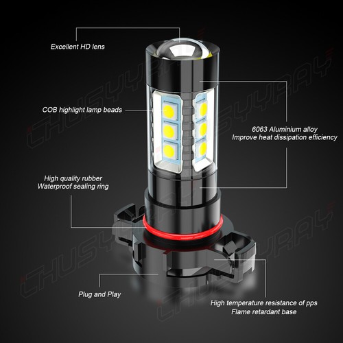 Faros antiniebla LED blancos para Jeep Grand Cherokee 2011 2012 2013 6000 k 2 piezas 5202 - Imagen 5 de 13