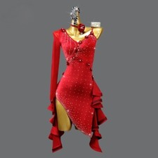 Latin Dance Practice Clothing Costume Girls Dresses Competition Skirt Top Party