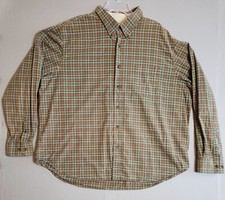 Eddie Bauer Shirt Men's XXL Collared Plaid Long Sleeve Button Down