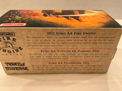 Matchbox 32 1932 Ford AA camion pompier modèles d'antan YFE06-M 1:43 rouge - Photo 7/7