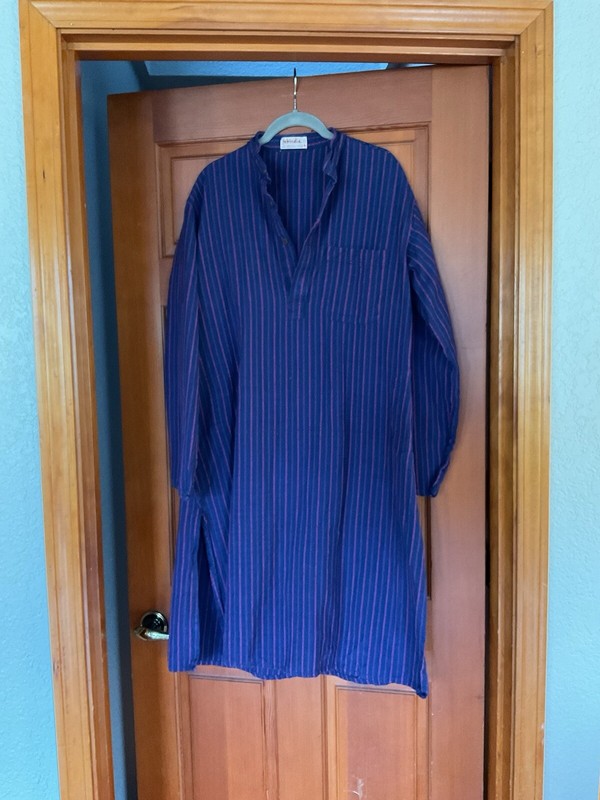 Fabindia Blue And Pink Dress - Kaftan - Stripe - Size 40 / Size 8 USA- Vintage