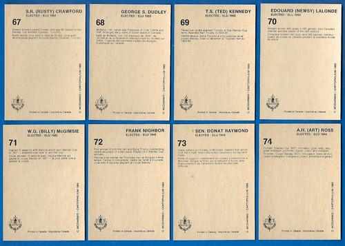 1983 (1985) CARTOPHILIUM HOCKEY HALL OF FAME HOF CARD 1-240 & PROMO SEE LIST - Picture 144 of 488