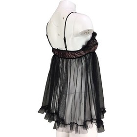 Victoria's Secret Nightie Sexy Little Things Babydoll Sheer Black Pink Y2K S