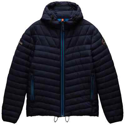Napapijri Men's Jacket - Napapijri Lapaz Hooded Puffer Jacket - Blue - NP0A4I26