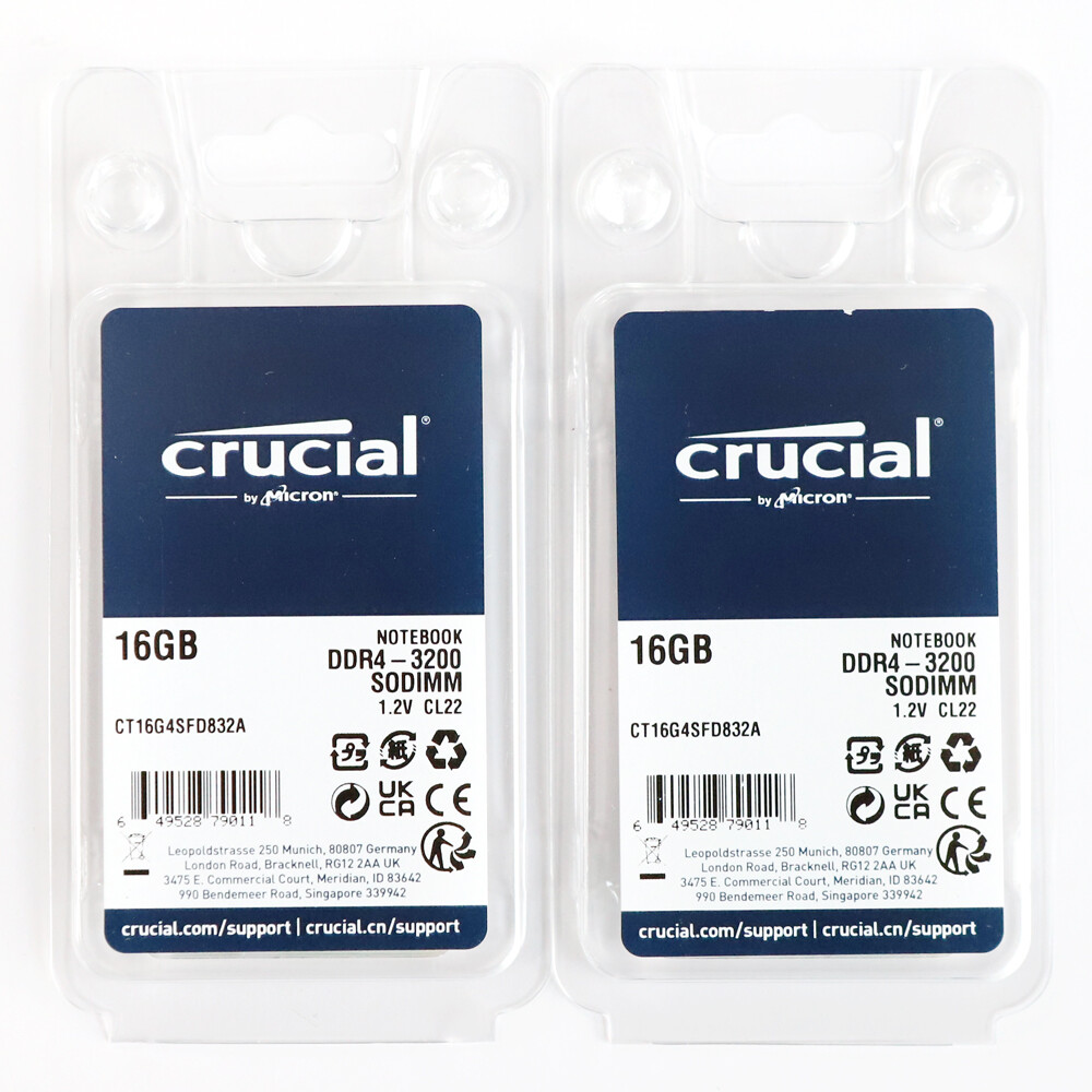 Sealed- Crucial 32GB KIT 2x 16GB 3200MHz Laptop Memory