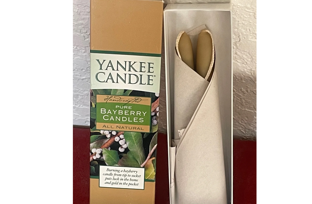 Yankee Candle Handcrafted Pure Bayberry Taper Candles Burn 4 Good Luck
