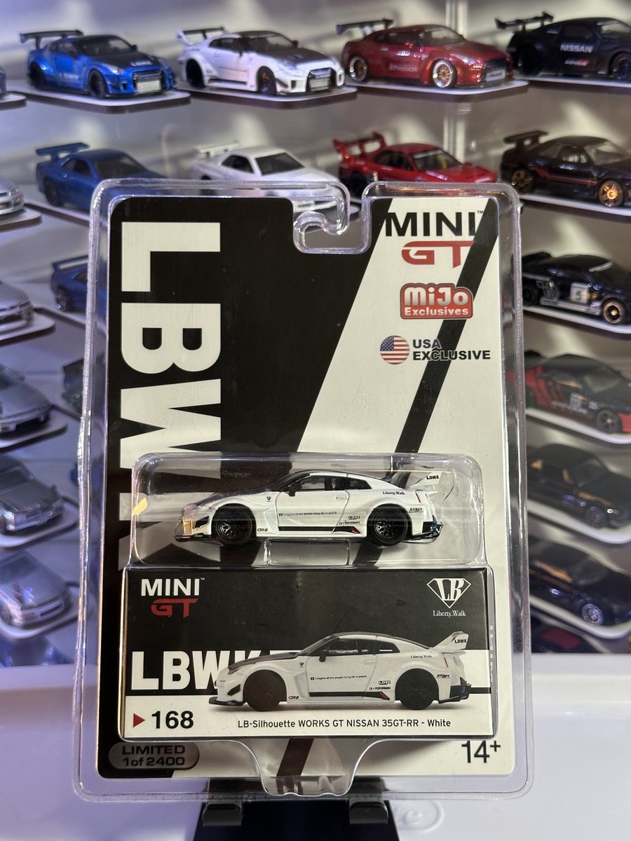 MINI GT LB WORKS Nissan GT-R (R35) White 1/2400 Liberty Walk GTRR