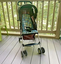 Cosco Canopy Umbrella Stroller Lightweight Compact Fold Brown Green