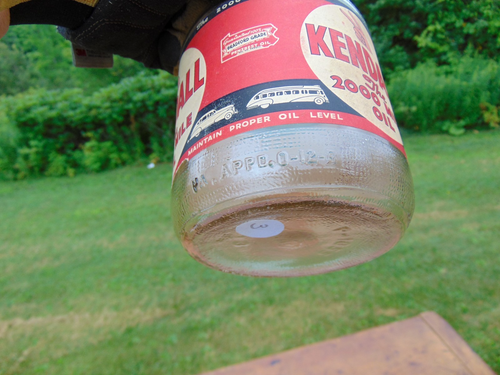 VTG KENDALL The 2000 Mile Oil One Quart Glass Jar w/ Paper Label Bradford PA - Picture 10 of 16