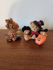 Vintage Halloween Bears Lot Of 2 Bat Pumpkin K's Collection