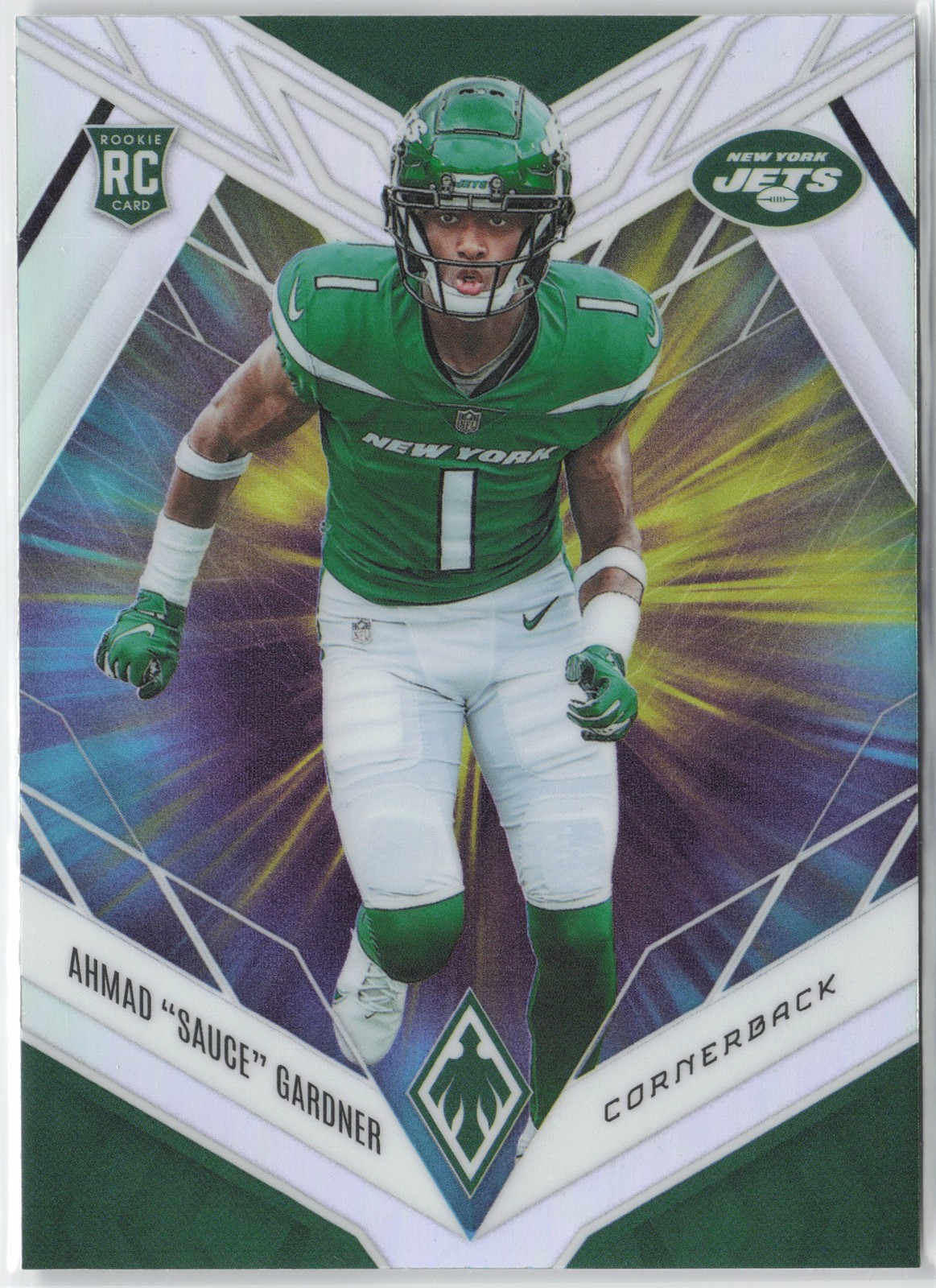 Ahmad Sauce Gardner RC Rookie 2022 Phoenix Color Burst SP #128 Jets Saints