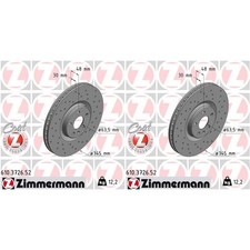 2x ZIMMERMANN SPORT BREMSSCHEIBEN 345mm GELOCHT VORNE passend für VOLVO S60 S90 