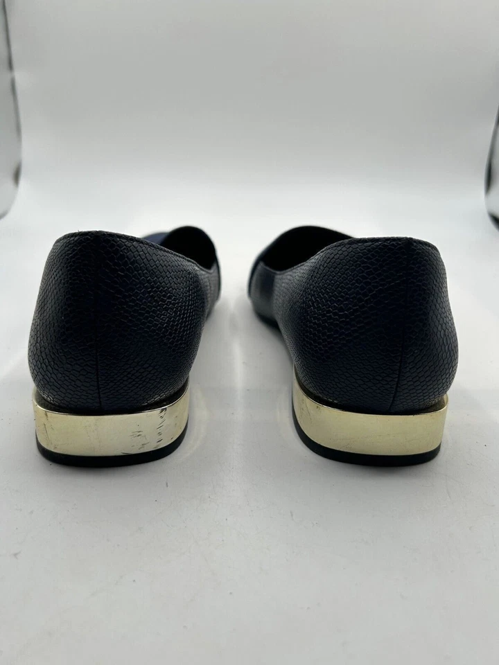 Aldo Loafer Flats Women's Sz 8.5 Blue Leather Slip On Icon Velour Velvet  - Image 3 of 4