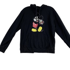 Disney Mickey Mouse Hoodie Sweater Youth Teen Sz L Black Classic