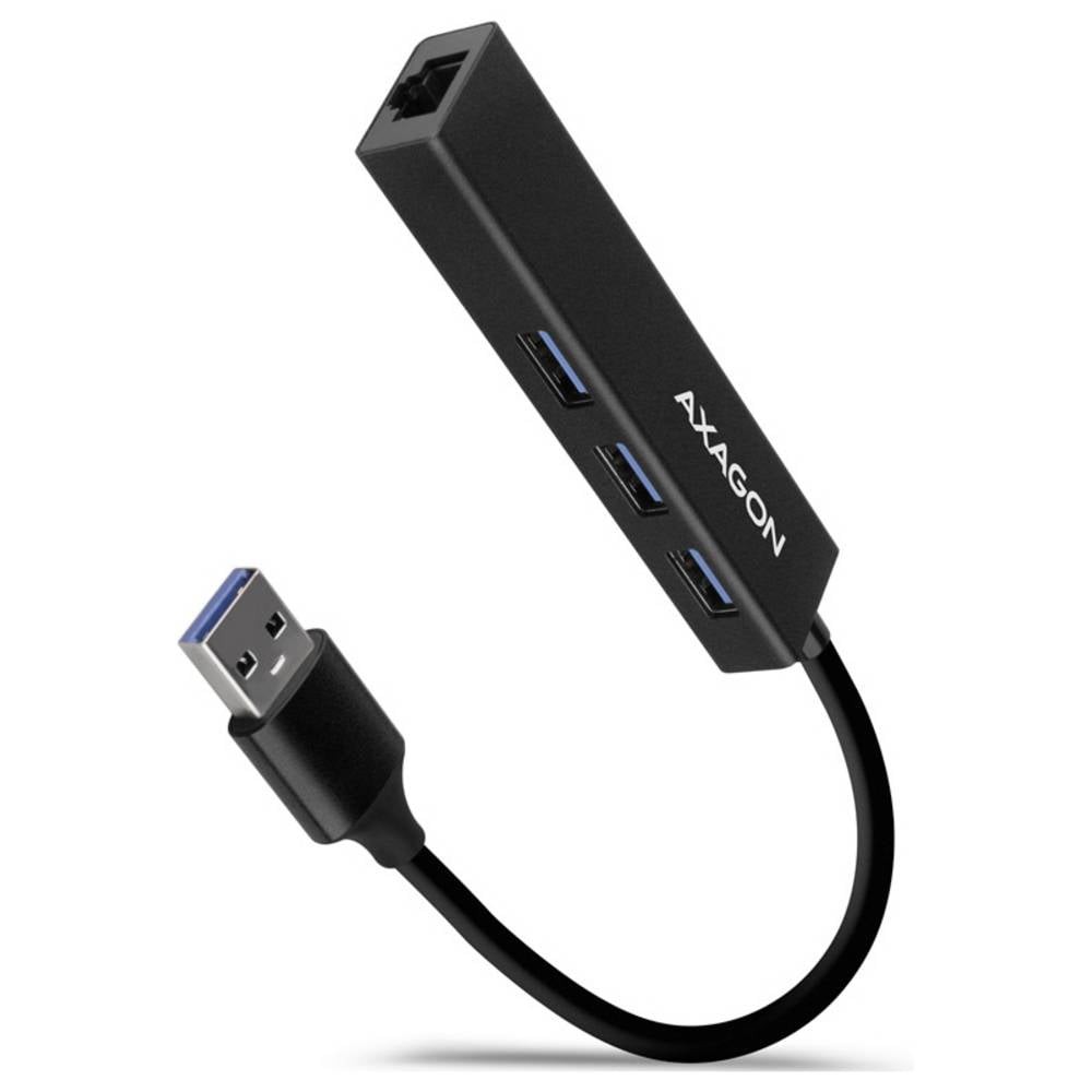 Hub USB 3.0 AXAGON HMA-GL3A pour ajouter un port Ethernet RJ45 et un lecteur SD sur ultrabook fin