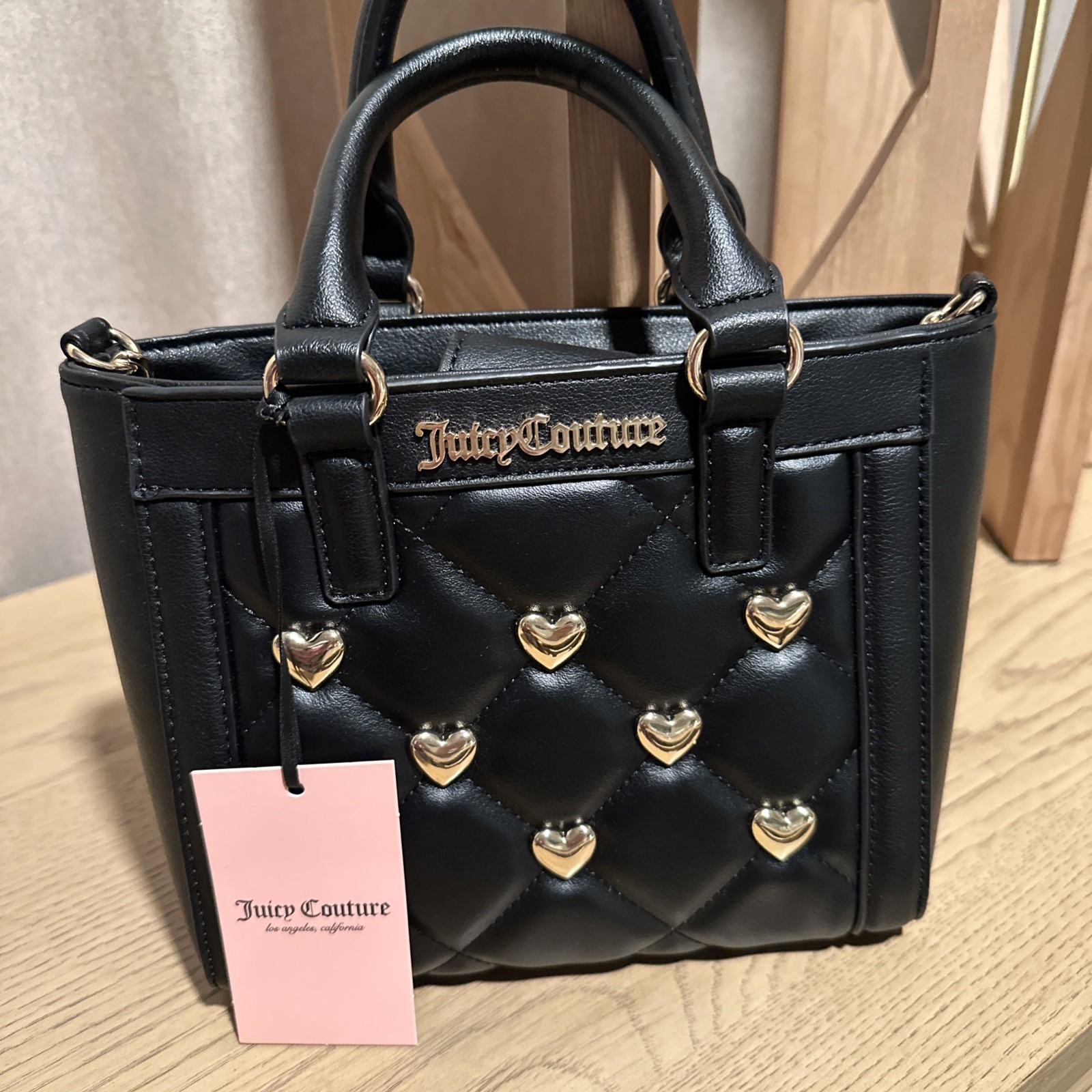 NWT JUICY COUTURE COLORFUL LOVE MINI TOTE CROSSBODY BAG JUICY BLACK $99