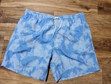 Trunks Surf Swim Co. Men's Large Swim Suit Blue Cloud Print NEW W TAGS