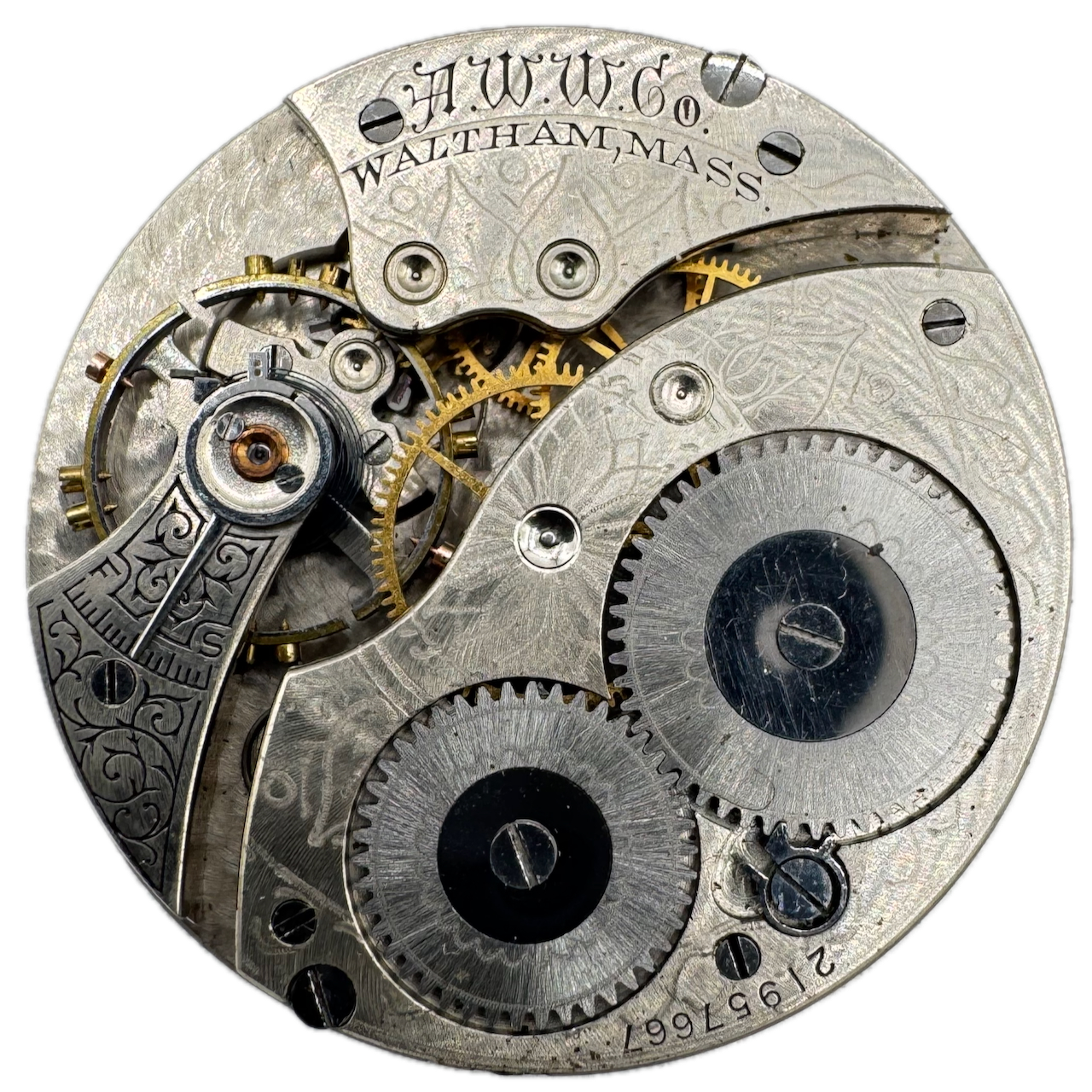 Antique 12 Size Waltham 7 Jewel Mechanical Pocket Watch Movement 210 USA