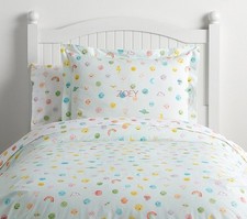 Pottery Barn Kids Funny Faces Organic Full/Queen Duvet Cover NEW FREE SHIP