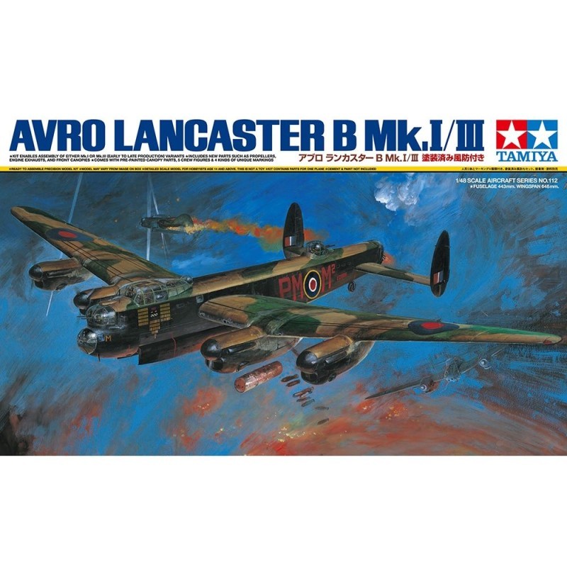 Maquette Avro Lancaster B Mk. I/III Tamiya 61112 Échelle 1/48 pour Décoration et Collection