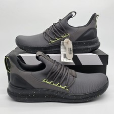 adidas Men's Lite Racer Adapt 7.0 Slip-On Shoes - Charcoal/Pulse Lime Size 12