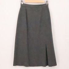 The Villager Vintage Wool Blend Midi Skirt Womens Size 8 Gray A-Line Slit 80s