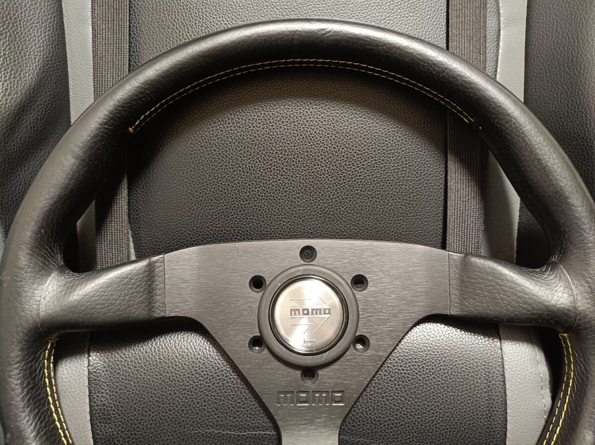 MOMO VELOCE RACING Steering Wheel 345mm Leather Authentic JDM 86