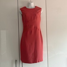 Reiss Dress Size UK 8 Coral Pink Bodycon Shift Workwear Occasion Smart Work