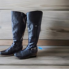 Unisa Kneehigh Buckle Black Riding Boots 8.5