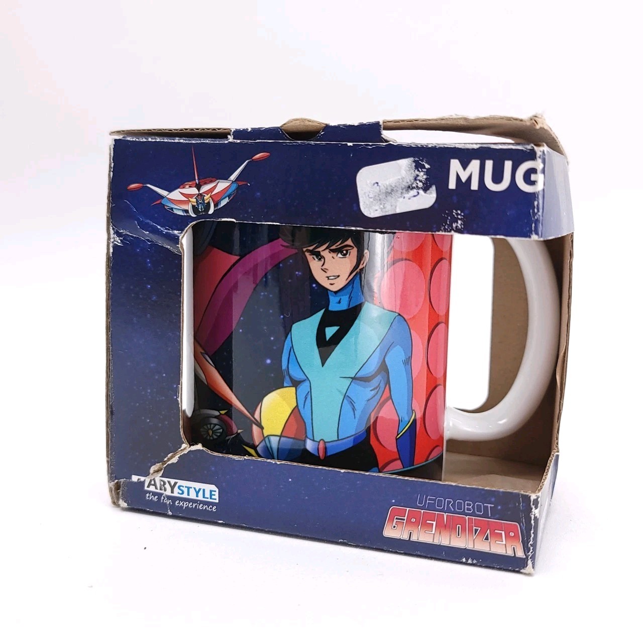 UFO Robot Goldrake Super Robot Grendizer and Koji 11 oz. Coffee Mug Cup Open Box