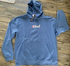 Huf Worldwide Floral Pullover LT BLUE Hoodie Front Pocket New Sz XXL