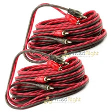 2 Pack DS18 20 ft 2 Channel Shielded Twisted Interconnect RCA Cables RCA20FT