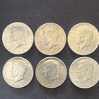 Kennedy 1964 Silver Half Dollar Coins Lot of 6 Circulated 50C