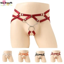 Bold Mens Gstring Thongs Oring Beaded Jockstrap Underwear Sissy Briefs